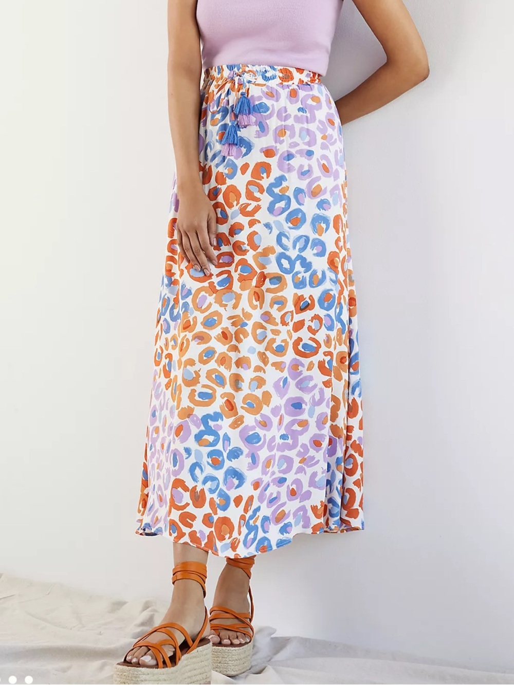 Anthropologie Farm Rio Vibrance Maxi Skirt Multicolor Leopard-Print Size XL‎